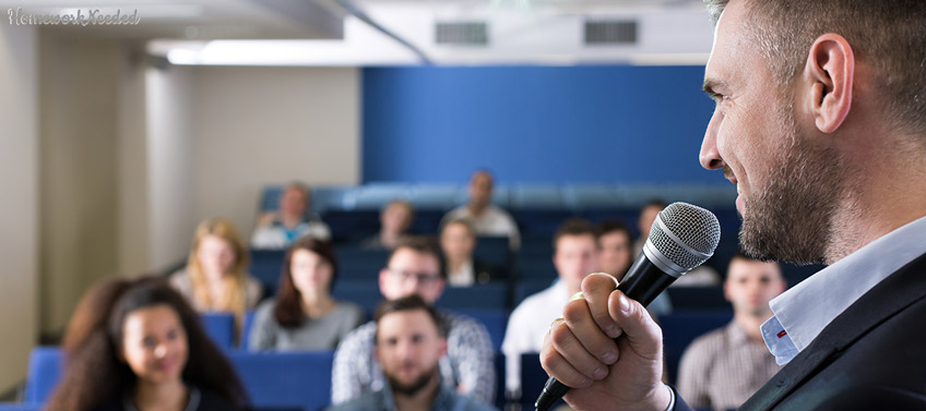 Student with Microphone